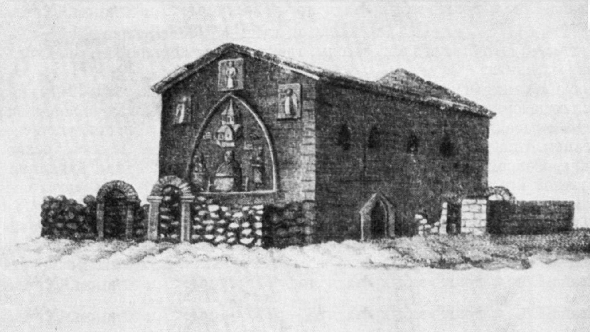 М. Энгельгардт, 1811. Общий вид храма Тхаба-Ерды с юго-западной стороны.