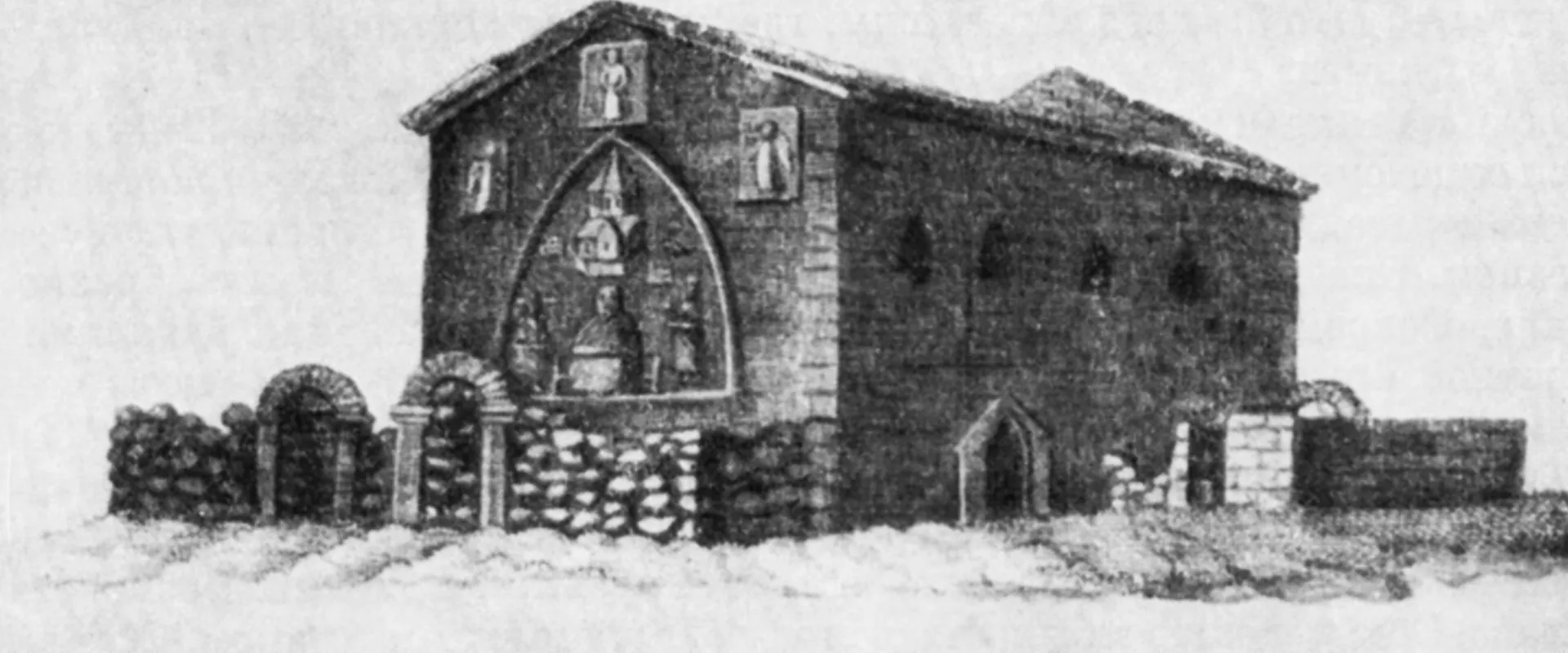 М. Энгельгардт, 1811. Общий вид храма Тхаба-Ерды с юго-западной стороны.